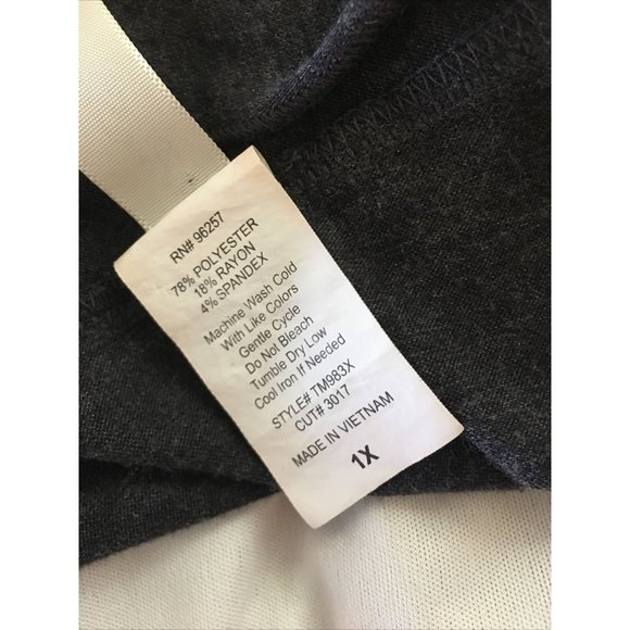 Per Seption Women Top 1X Gray Cardigan Over Attached Ruffle Tank Short Sleeve - Picture 7 of 8